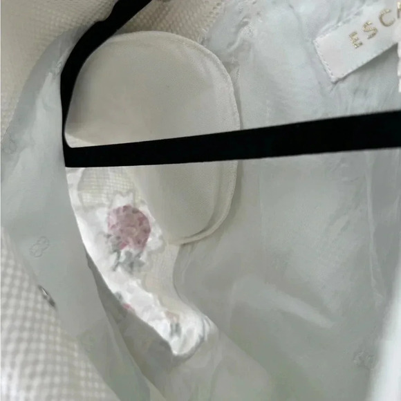 Vintage Escada Short Sleeve Embroidered Coquette Lace Floral Button Down Blouse - Picture 9 of 9